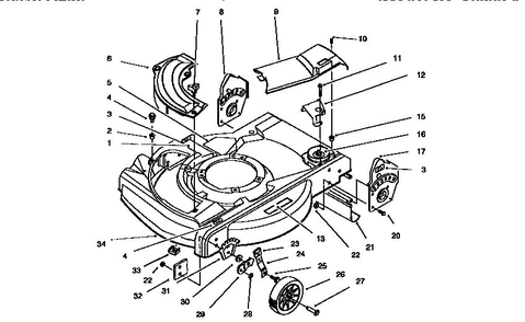 Deck And Wheel Assembly Diagram and Parts List for 10302 6900001 AND UP Lawn Boy Lawn Mower